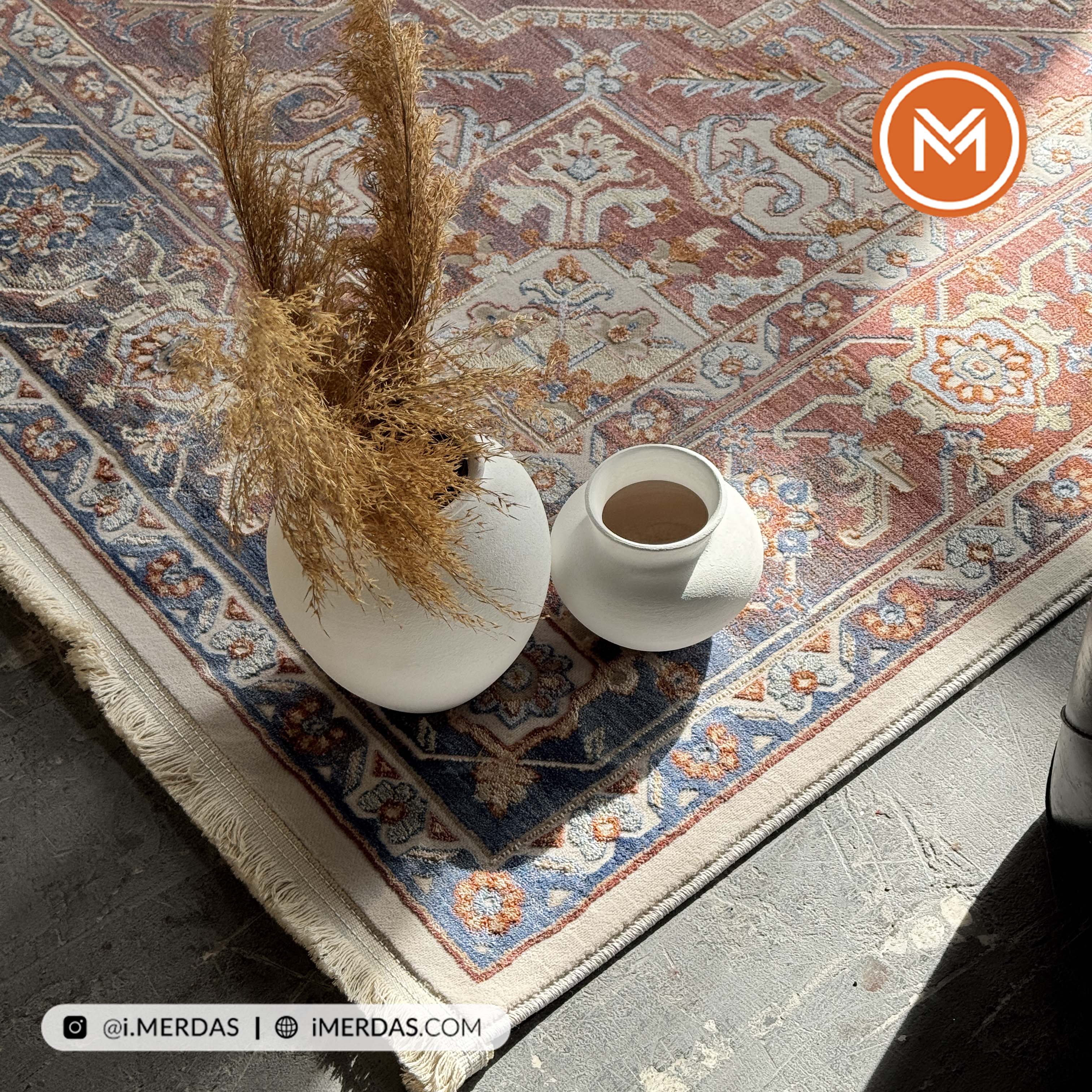 فرش وینتیج کد 8010LS زمینه تمام رنگ